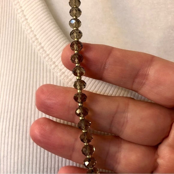 Polished Stone with Faceted Glass Bead Necklace - Picture 3 of 9